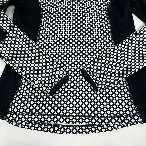 Lands’ End Sport Black White Geo Print 1/4 Zip Active Pullover Women’s Small - Picture 5 of 10